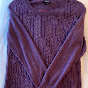 Talbots Rich Purple Cable Knit Sweater